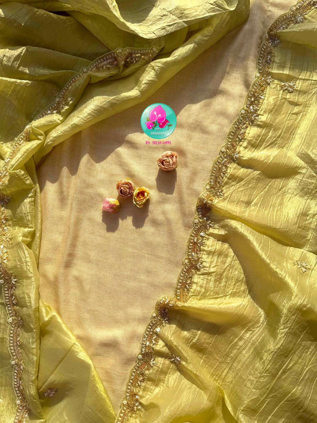 Mint Meadow Mist: The Crushed Pastel Green Organza Saree Elegance