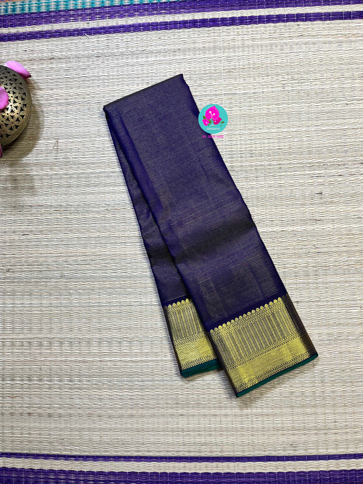 Kanchipattu handloom 1g zari saree with traditional oosi design in blue,