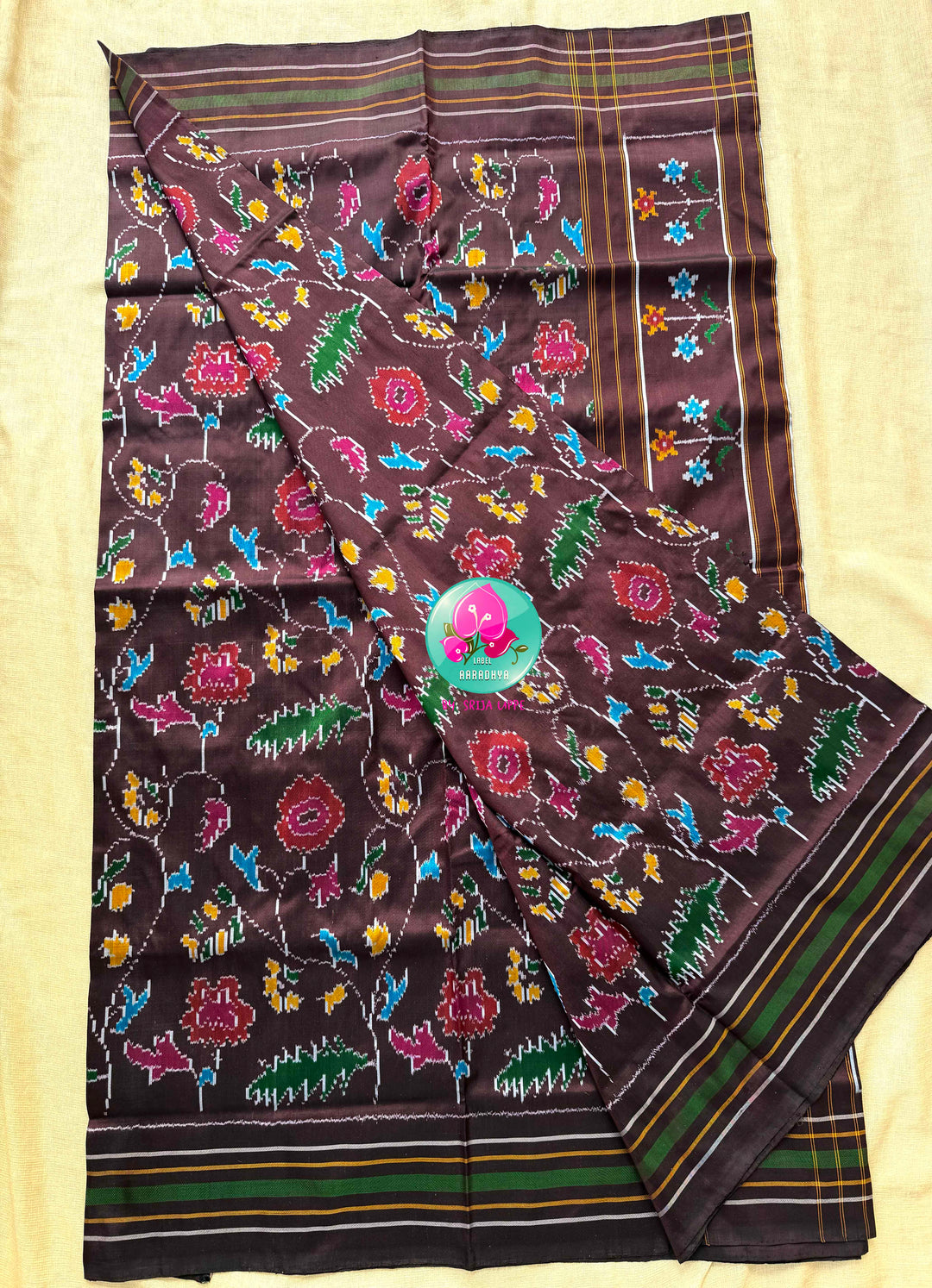 Geometric Poetry: The Pure Handloom Silk Ikkat Masterpiece