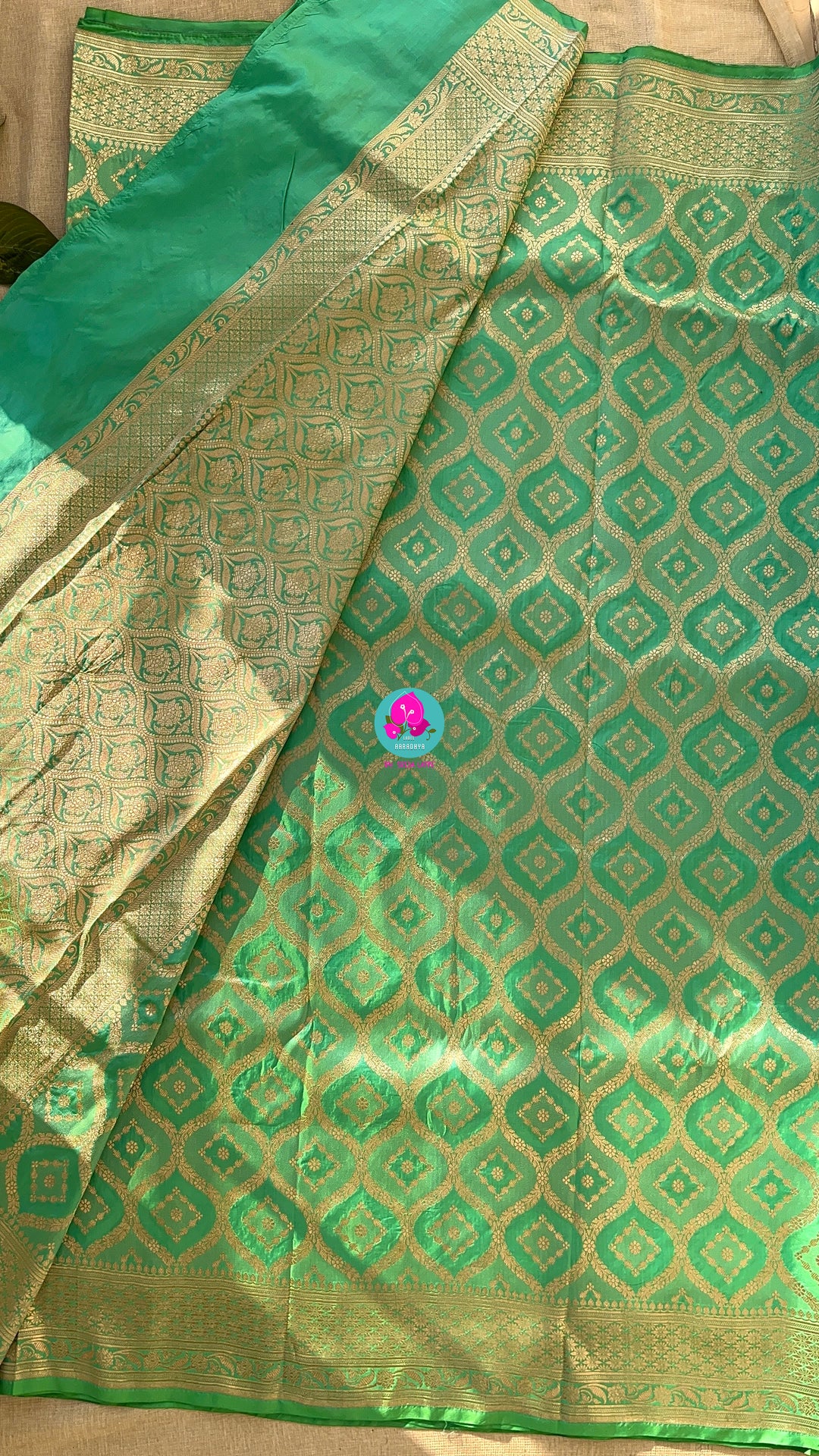 Sea green Benarasi saree