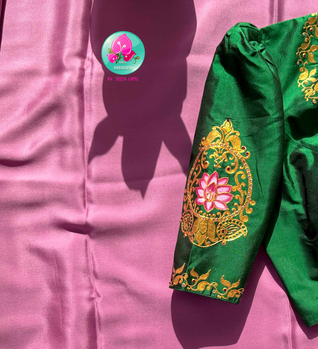 Poetry in Pastels: The Onion Pink Mysore Silk & Emerald Tanjore Fusion