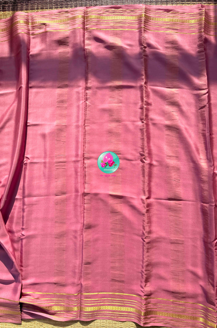 Poetry in Pastels: The Onion Pink Mysore Silk & Emerald Tanjore Fusion