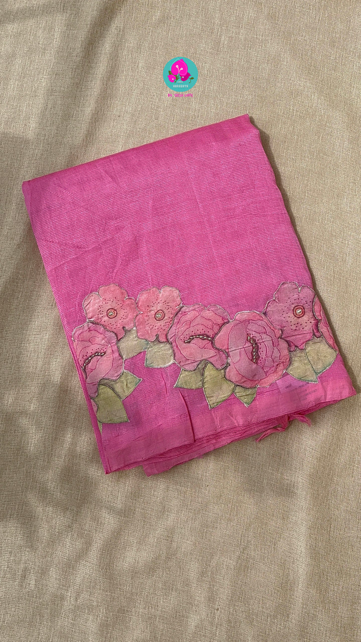 Pure Mangalagiri Saree with Applique work