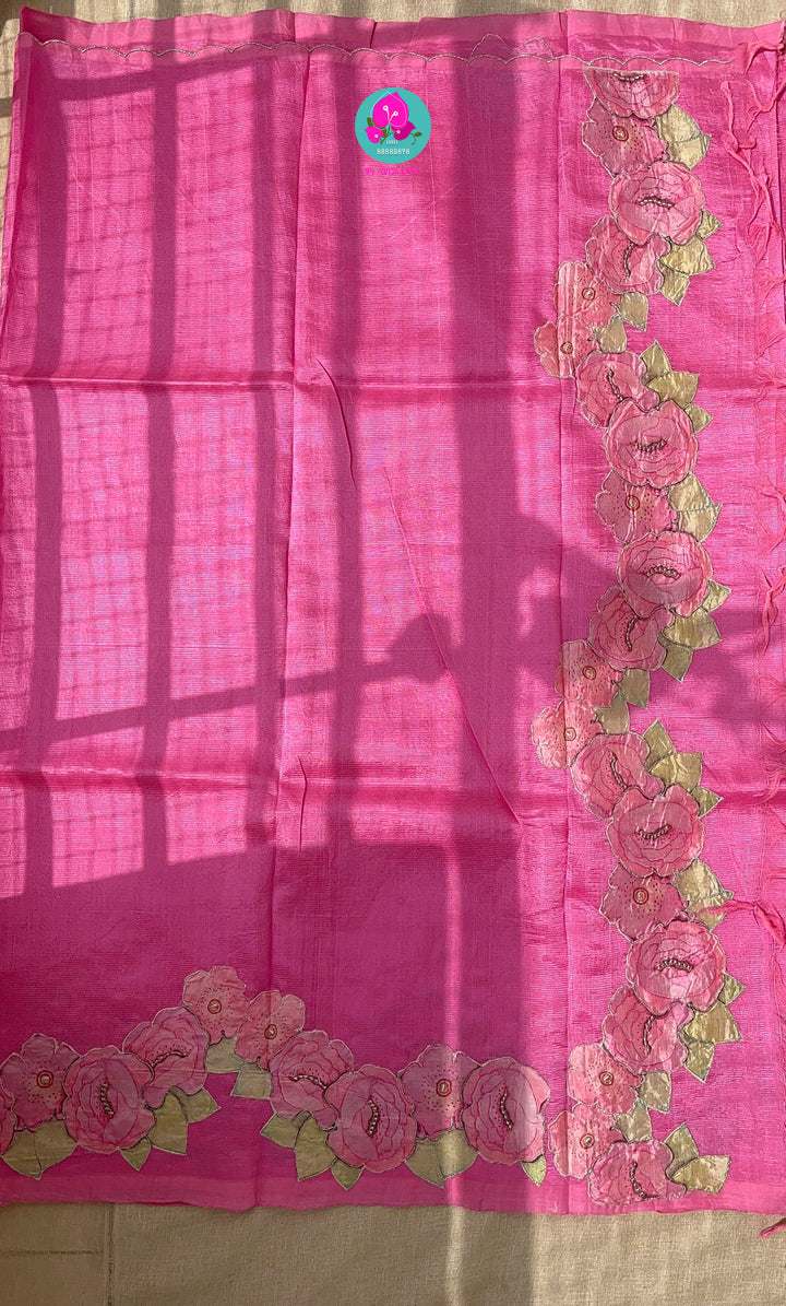 Pure Mangalagiri Saree with Applique work