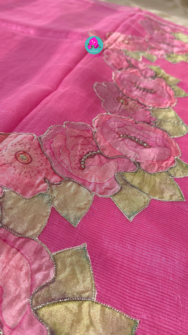 Pure Mangalagiri Saree with Applique work