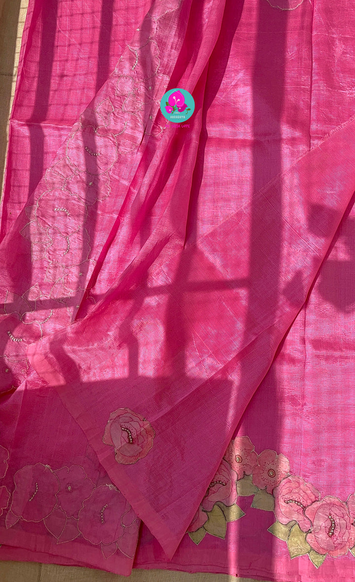 Pure Mangalagiri Saree with Applique work