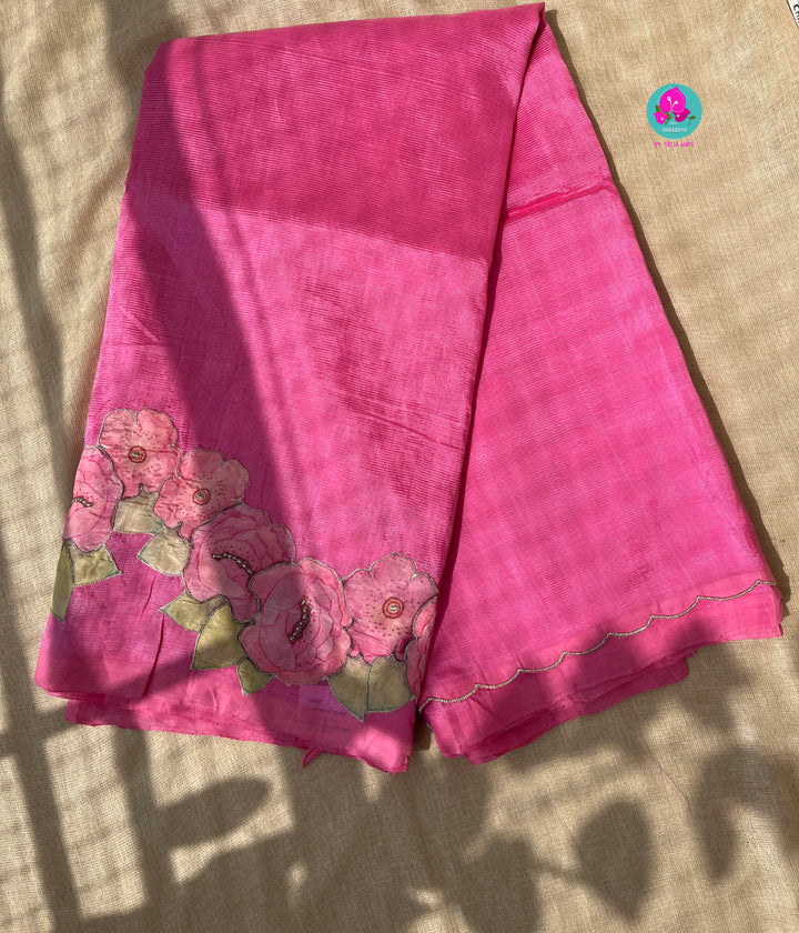 Pure Mangalagiri Saree with Applique work