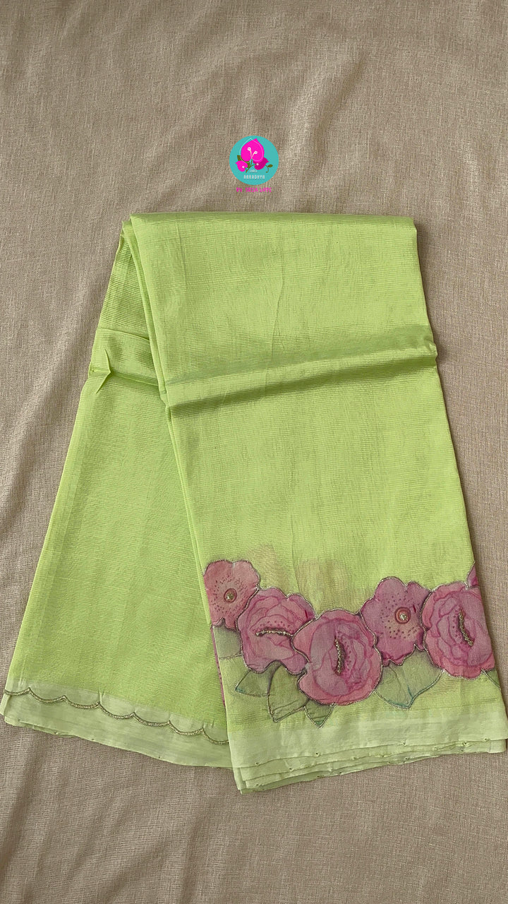 Pure Mangalagiri Saree with Applique work