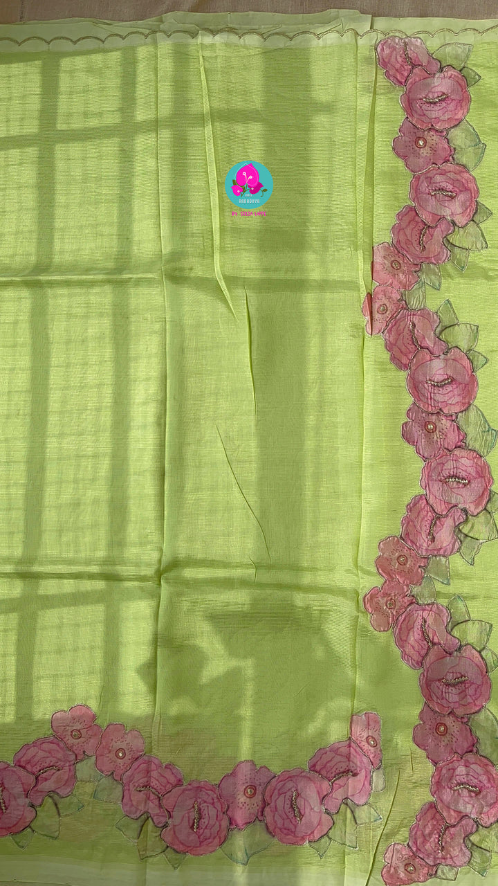 Pure Mangalagiri Saree with Applique work
