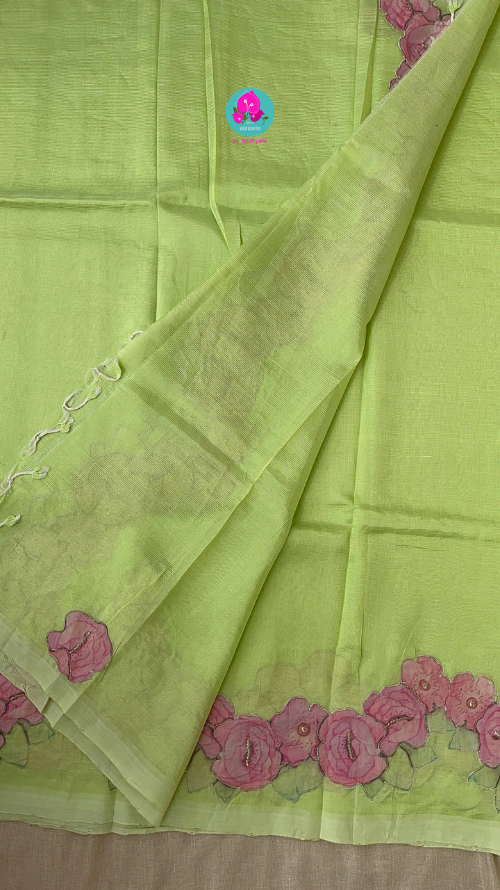 Pure Mangalagiri Saree with Applique work