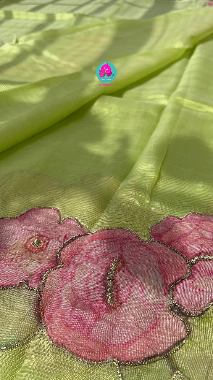 Pure Mangalagiri Saree with Applique work