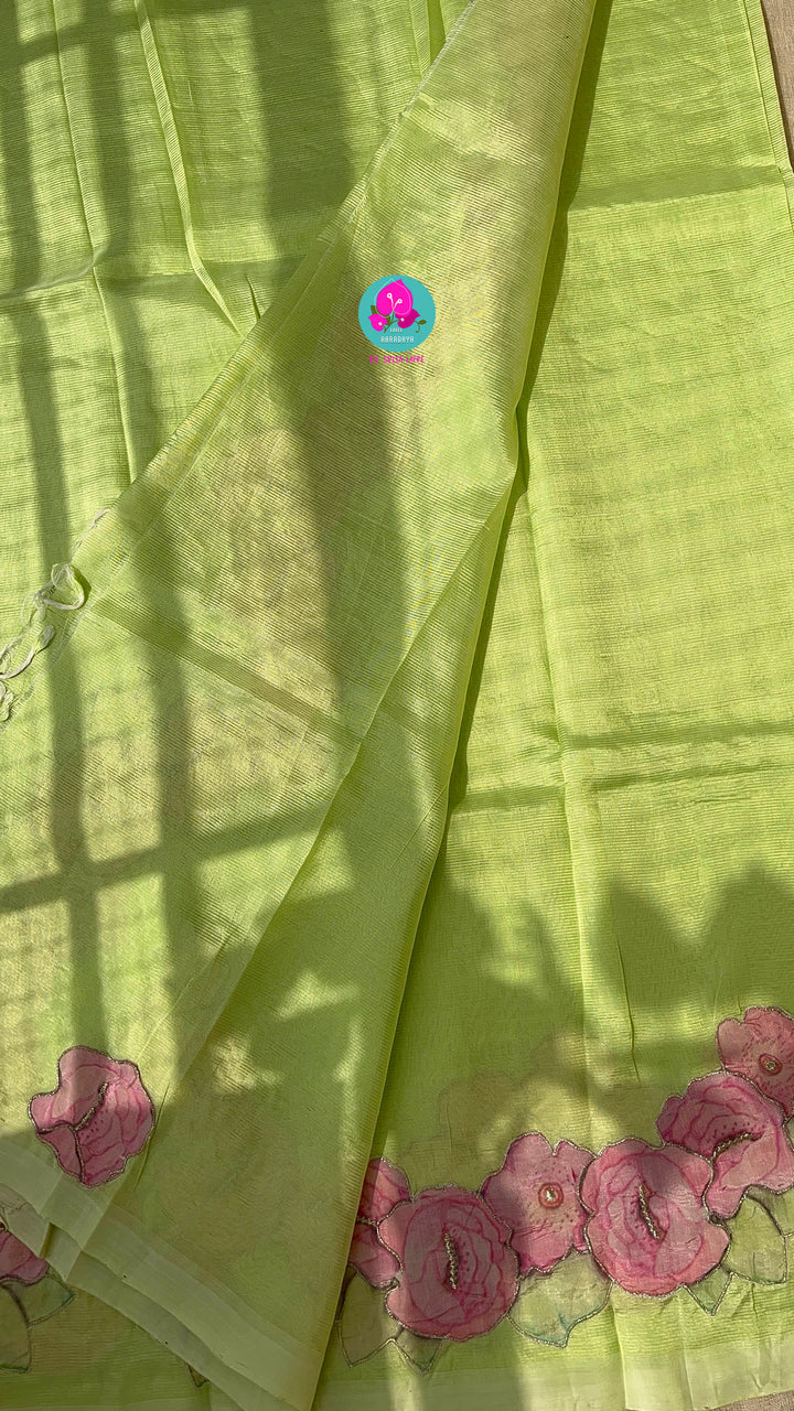 Pure Mangalagiri Saree with Applique work