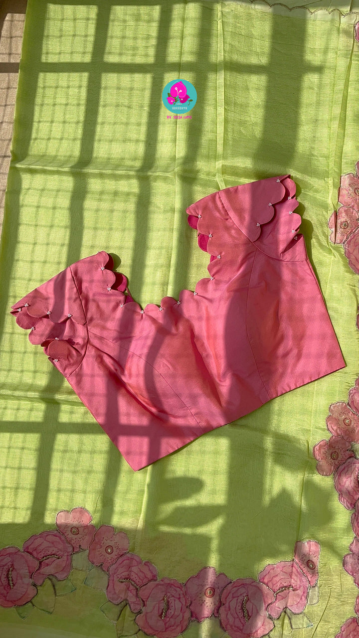 Pure Mangalagiri Saree with Applique work