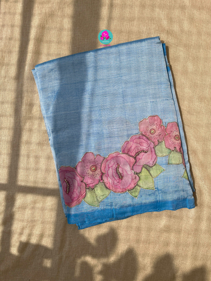 Pure Mangalagiri Saree with Applique work