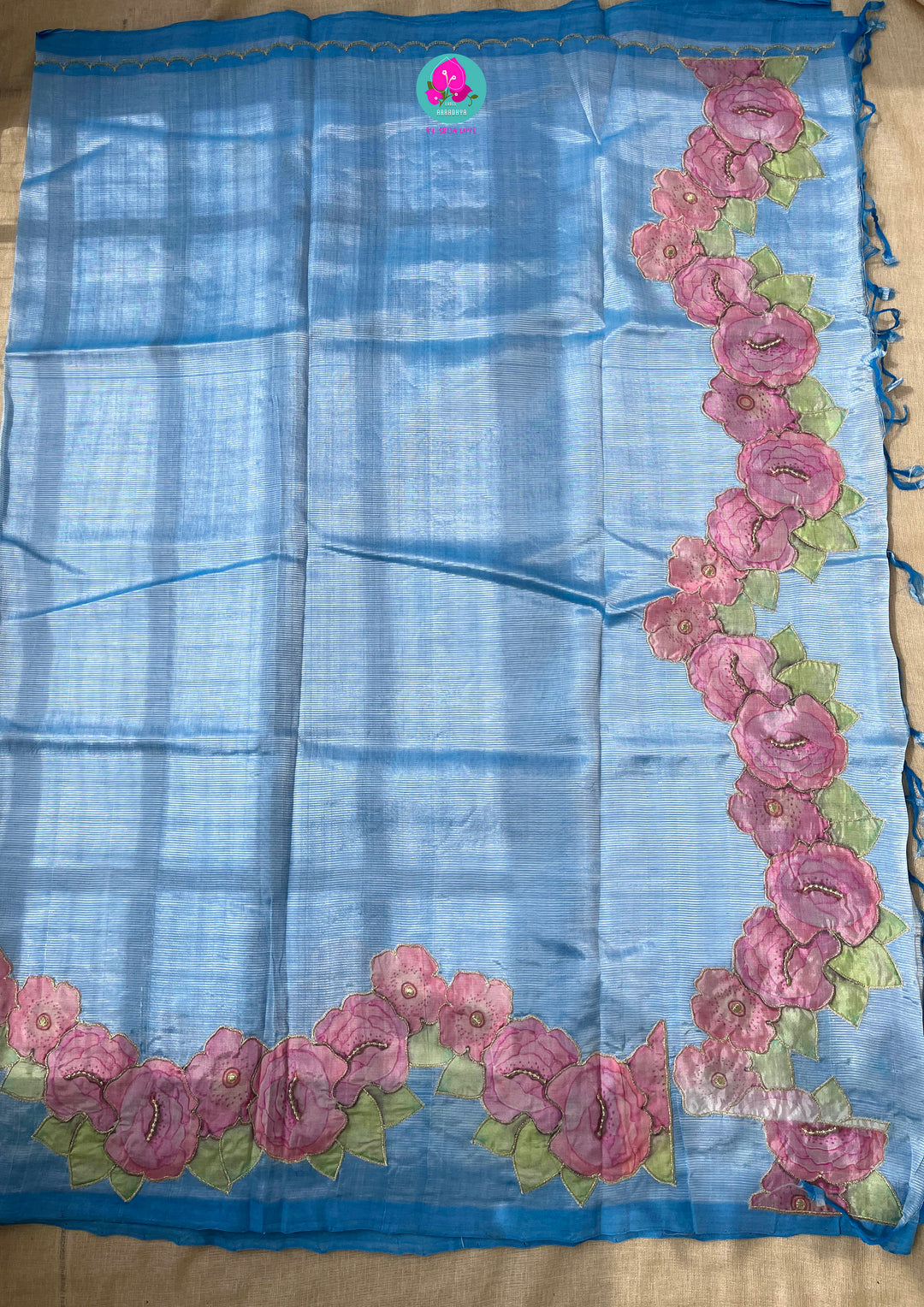 Pure Mangalagiri Saree with Applique work