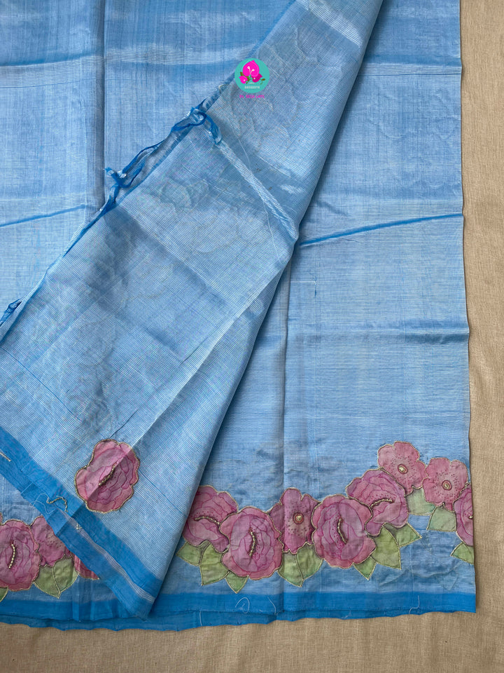 Pure Mangalagiri Saree with Applique work