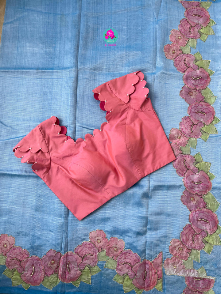Pure Mangalagiri Saree with Applique work