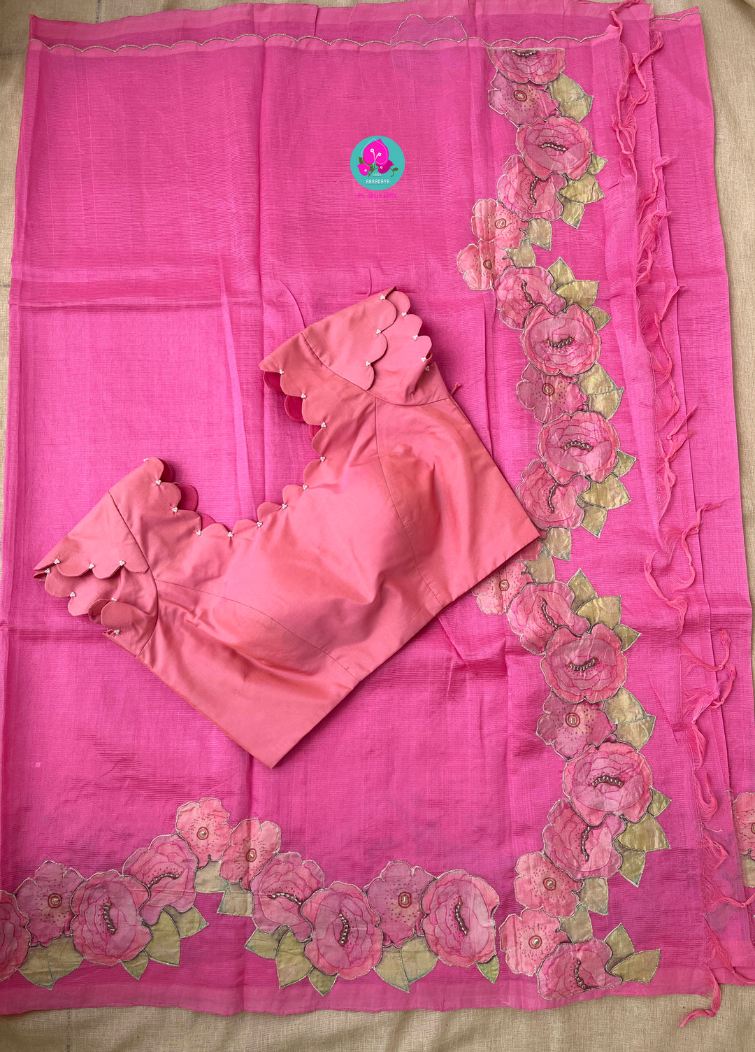 Pure Mangalagiri Saree with Applique work