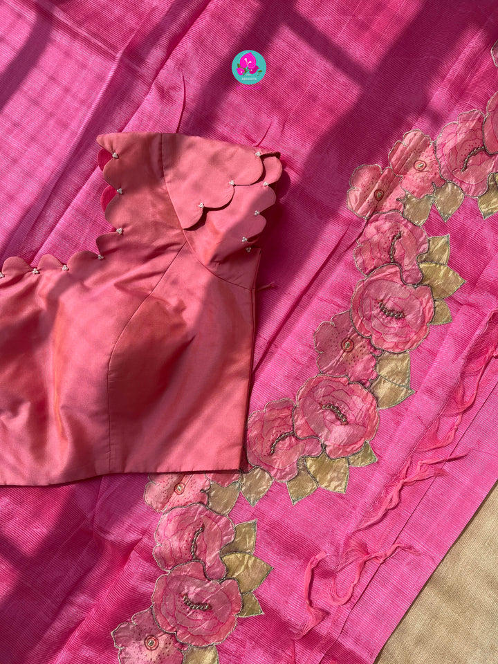 Pure Mangalagiri Saree with Applique work