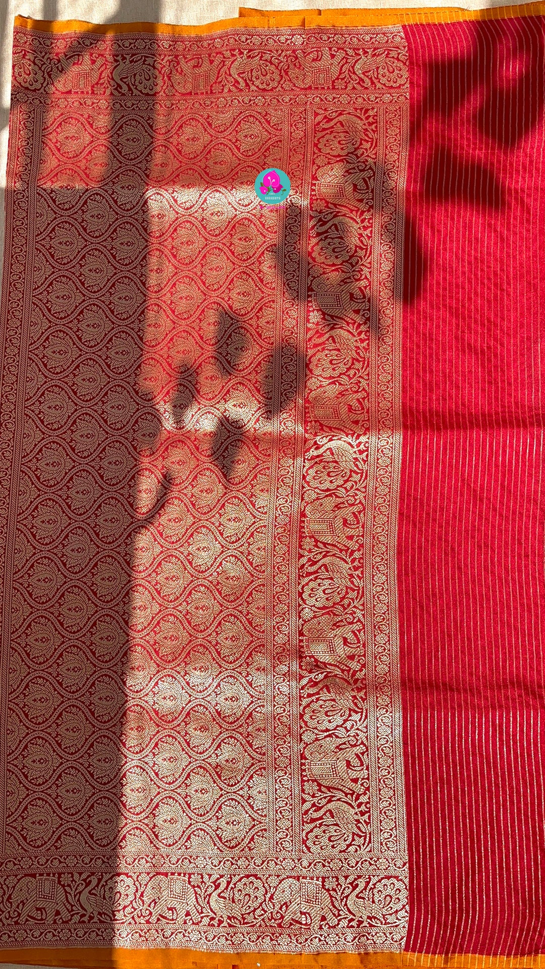 Banarasi Silk Saree with Vintage Shikarga Design