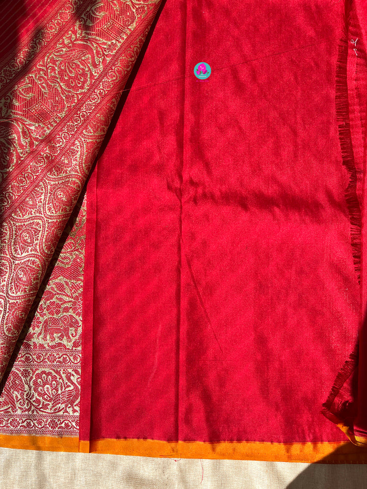 Banarasi Silk Saree with Vintage Shikarga Design