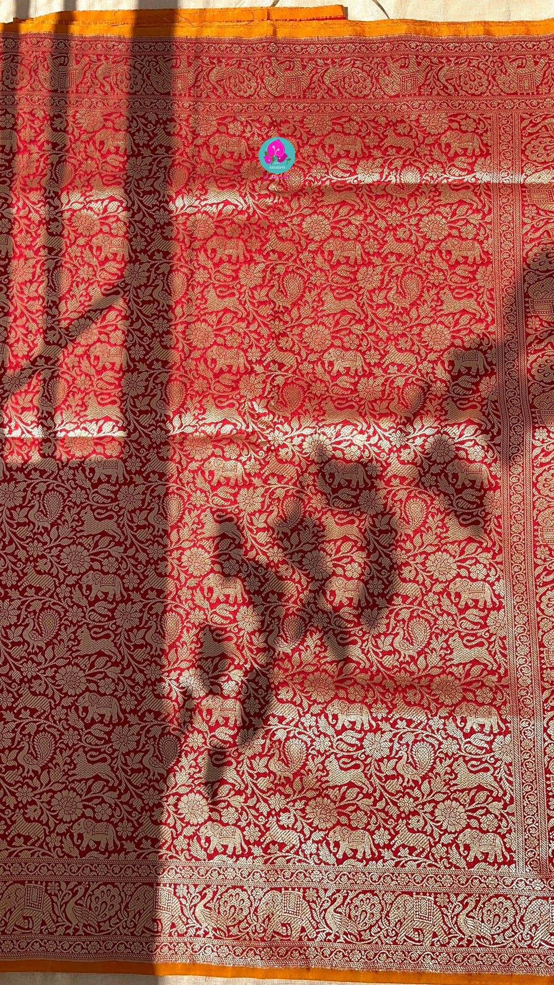 Banarasi Silk Saree with Vintage Shikarga Design