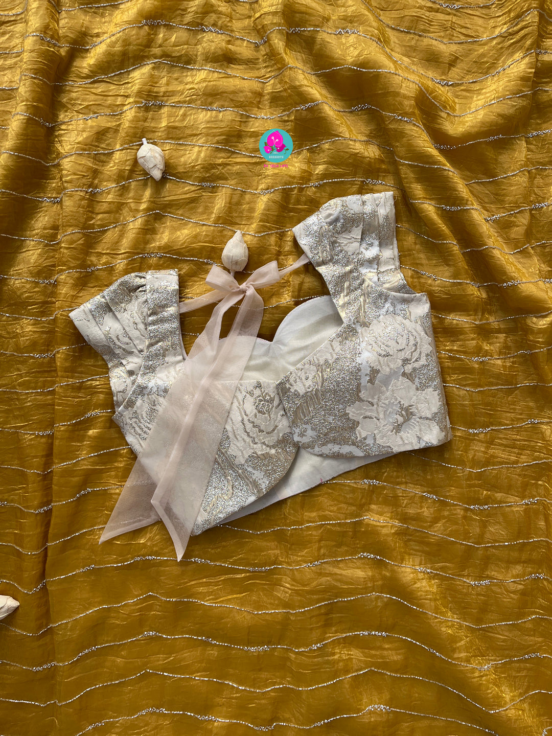 Soft Crush organza saree with hand embroidery paired with Fashion Blouse