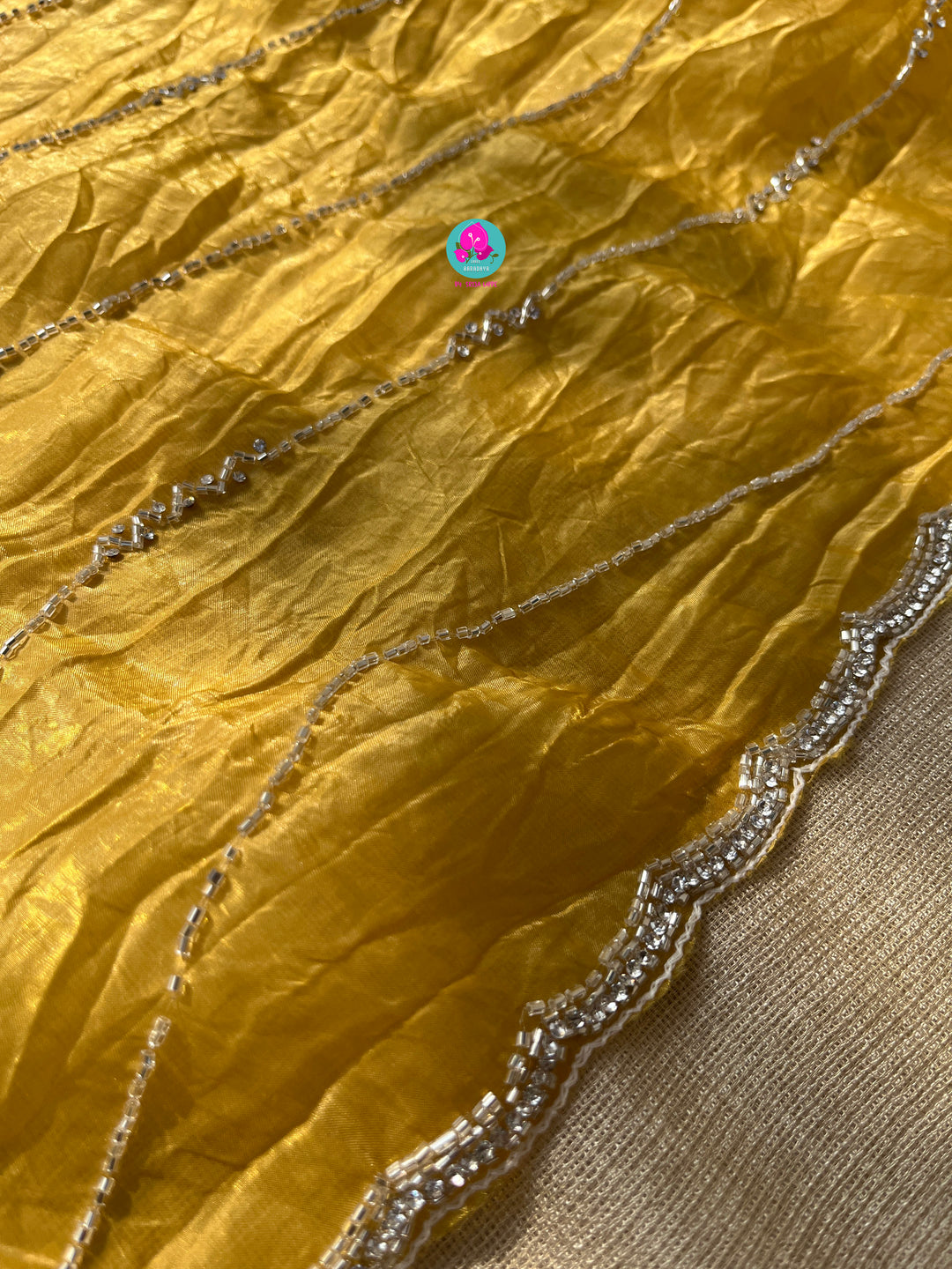 Soft Crush organza saree with hand embroidery paired with Fashion Blouse