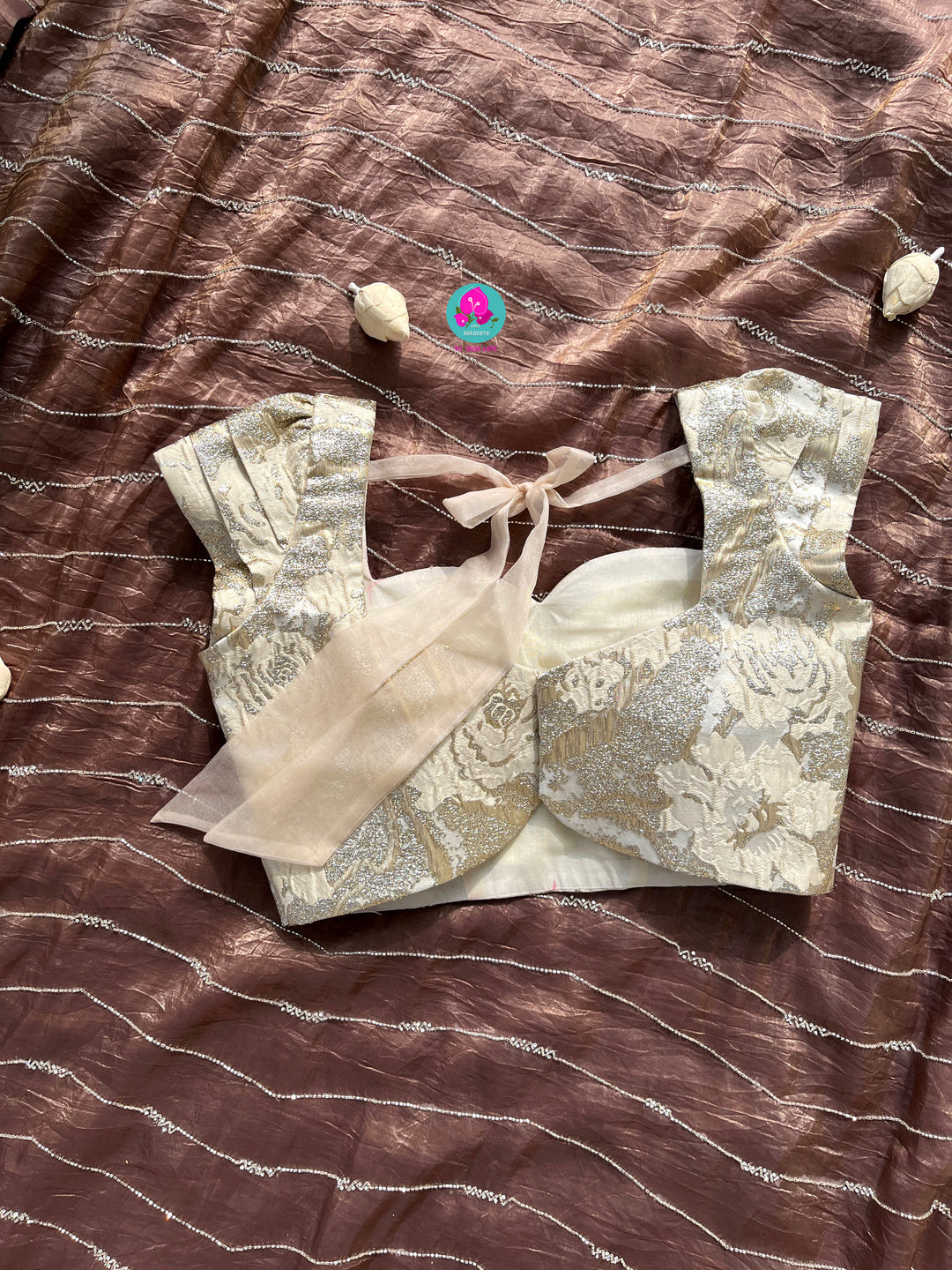 Soft Crush organza saree with hand embroidery paired with Fashion Blouse