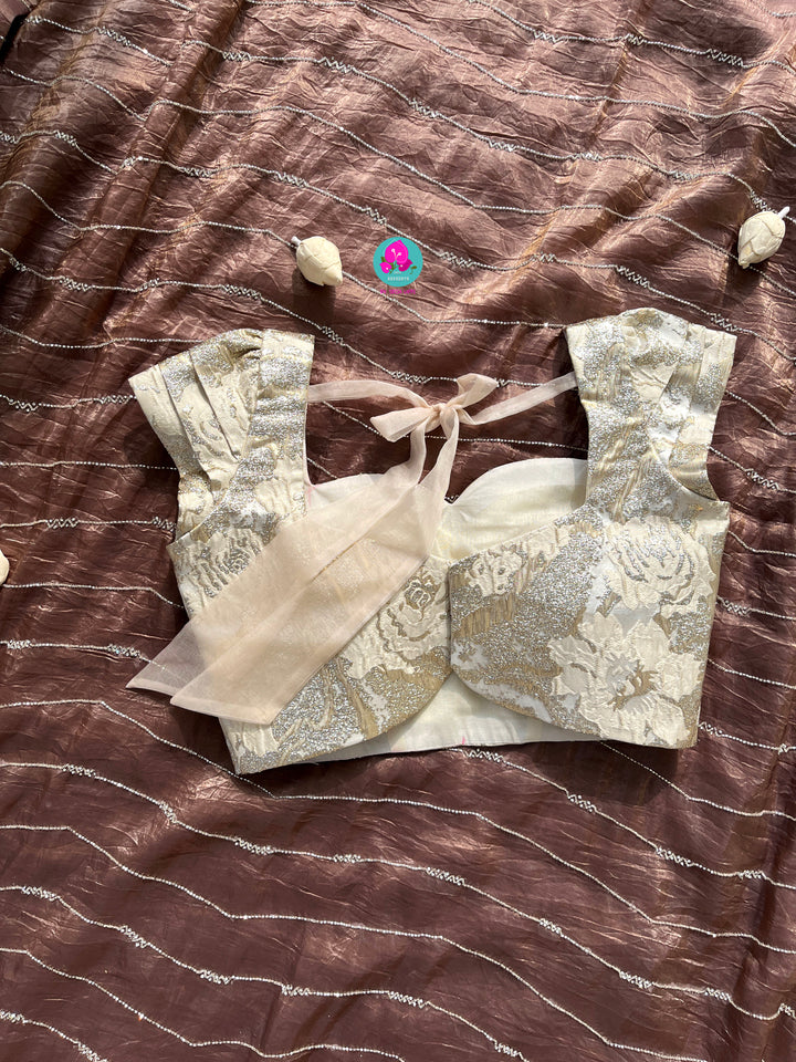 Soft Crush organza saree with hand embroidery paired with Fashion Blouse