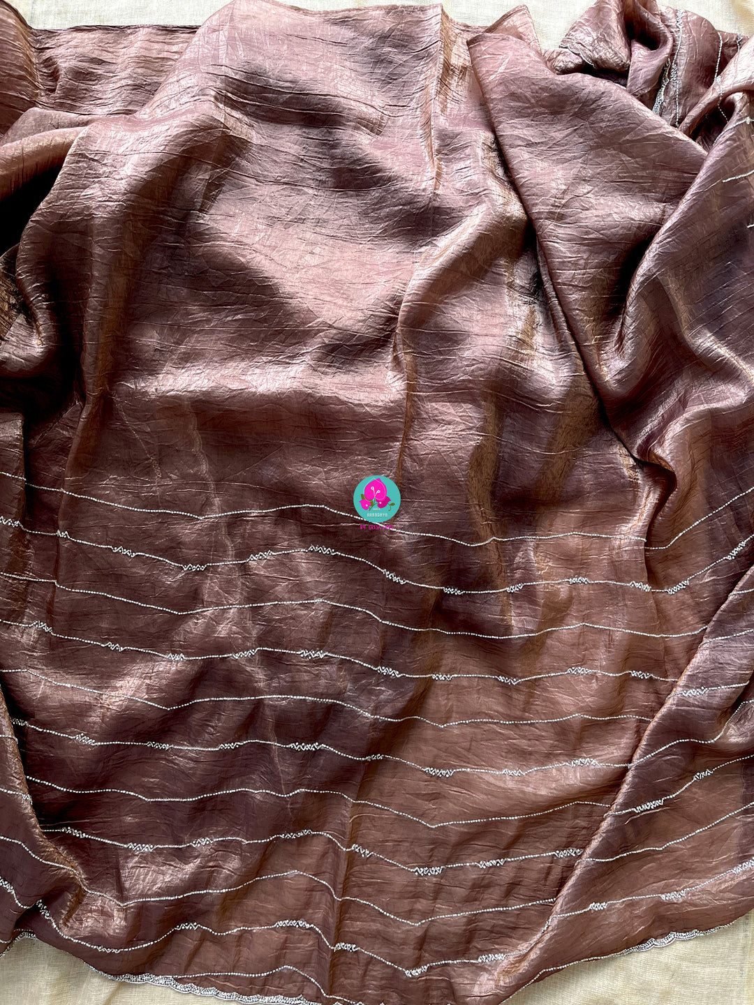 Soft Crush organza saree with hand embroidery paired with Fashion Blouse