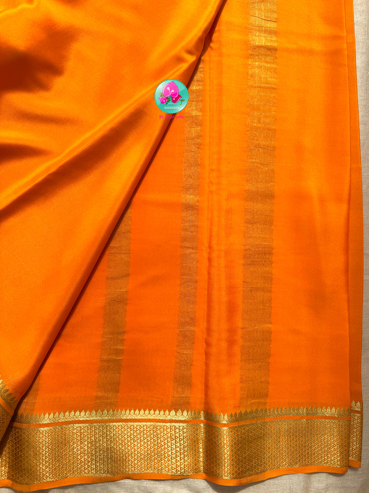 Golden Dawn: Pure 120gsm Mysore Silk & Hand-Embroidered Garden Symphony