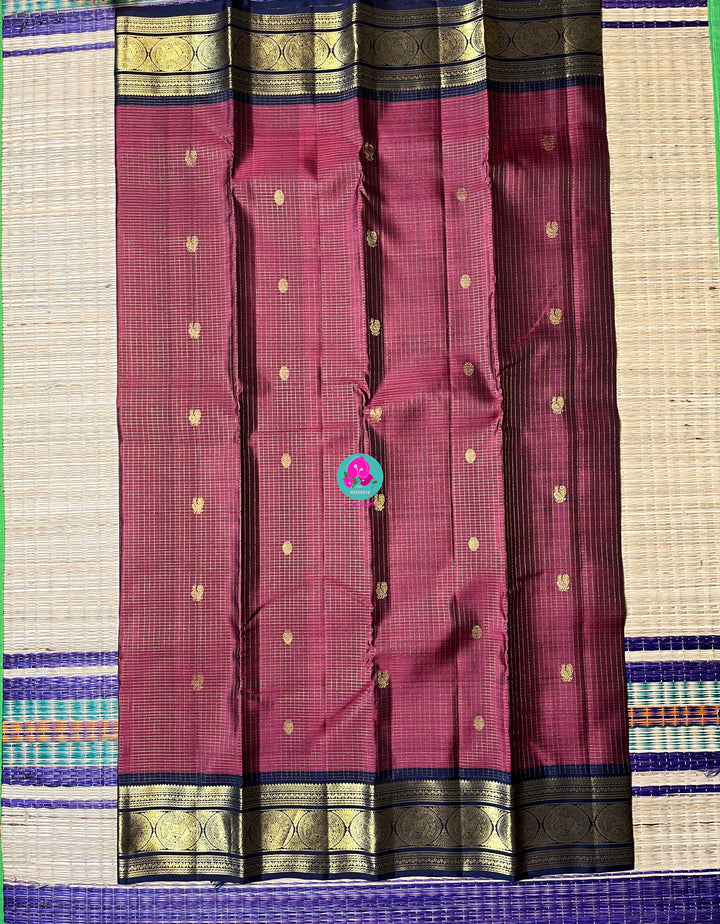 Pure Kanchipattu handloom saree "Nostalgia Woven in Silk" – Vintage-Inspired Saree in Rustic Maroon