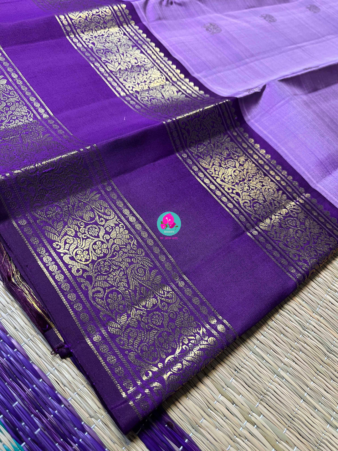 Kanchipattu Saree in Lavender Elegance with Royal Purple Grandeur