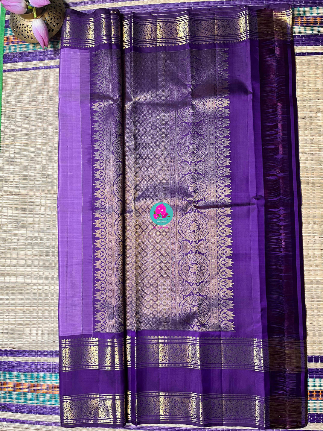 Kanchipattu Saree in Lavender Elegance with Royal Purple Grandeur
