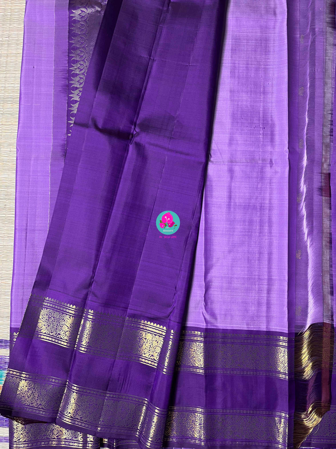 Kanchipattu Saree in Lavender Elegance with Royal Purple Grandeur