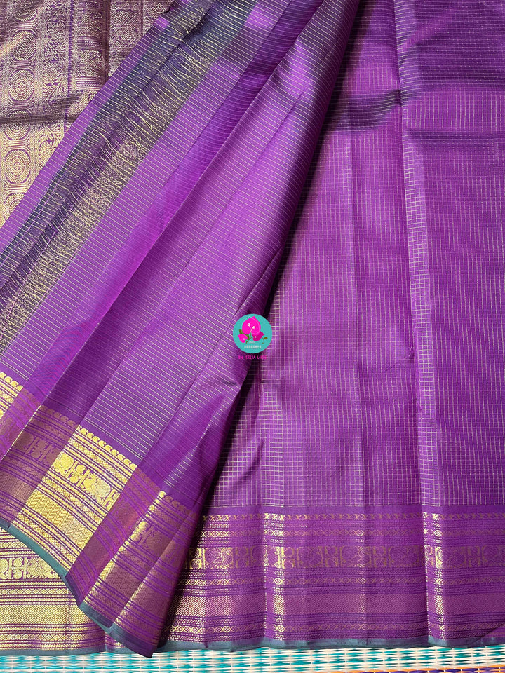 2g Zari Vaira Oosi Check Butta from Kanchipuram