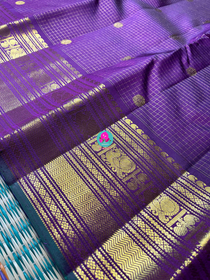 2g Zari Vaira Oosi Check Butta from Kanchipuram