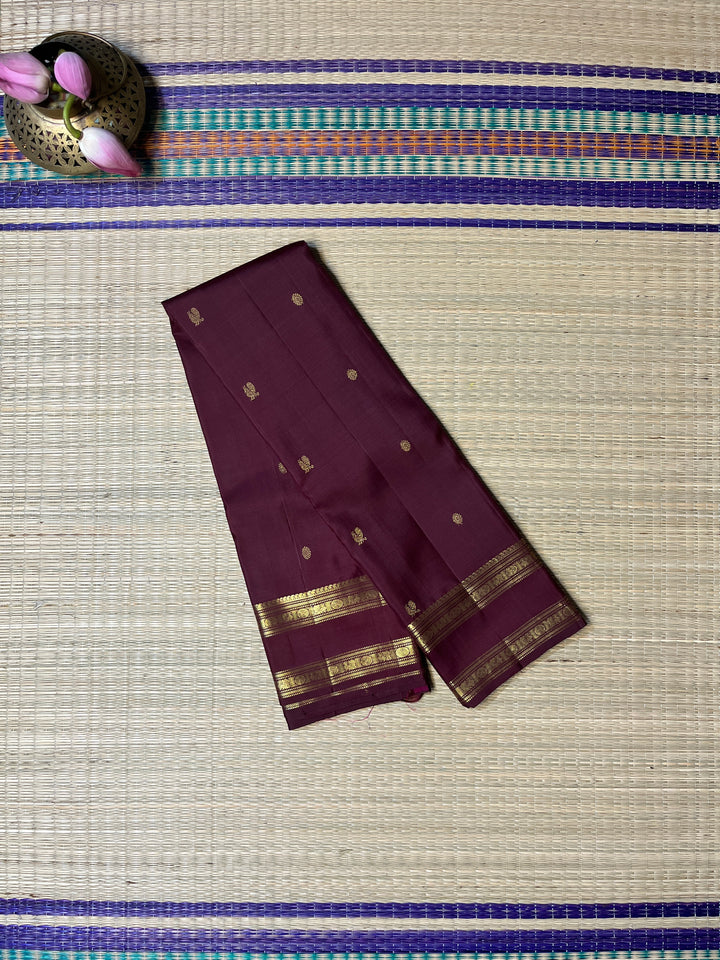 Kanchipuram 2g zari brown vintage saree