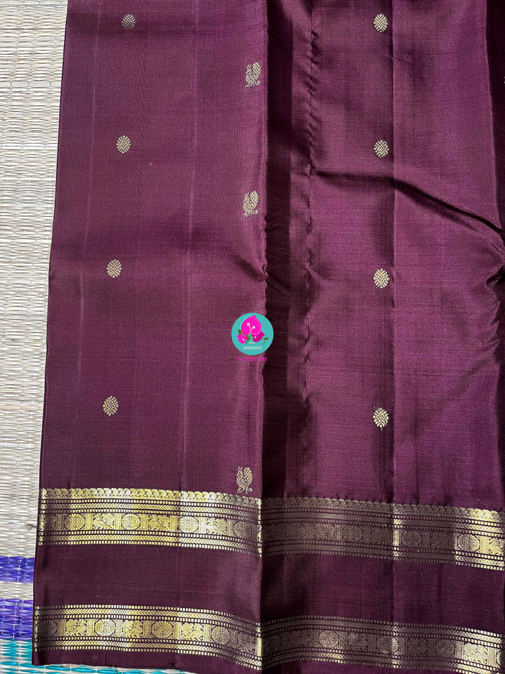 Kanchipuram 2g zari brown vintage saree