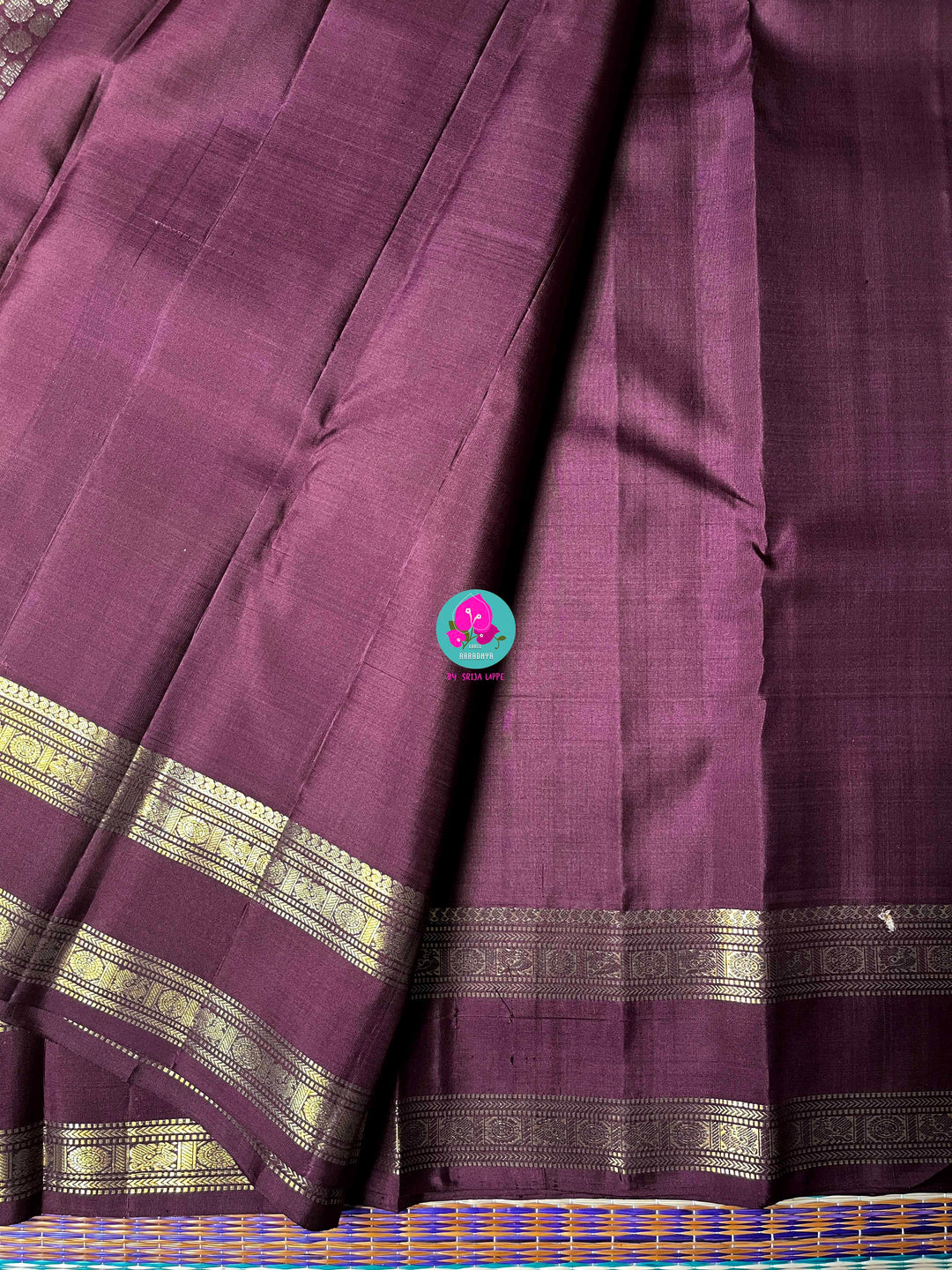 Kanchipuram 2g zari brown vintage saree