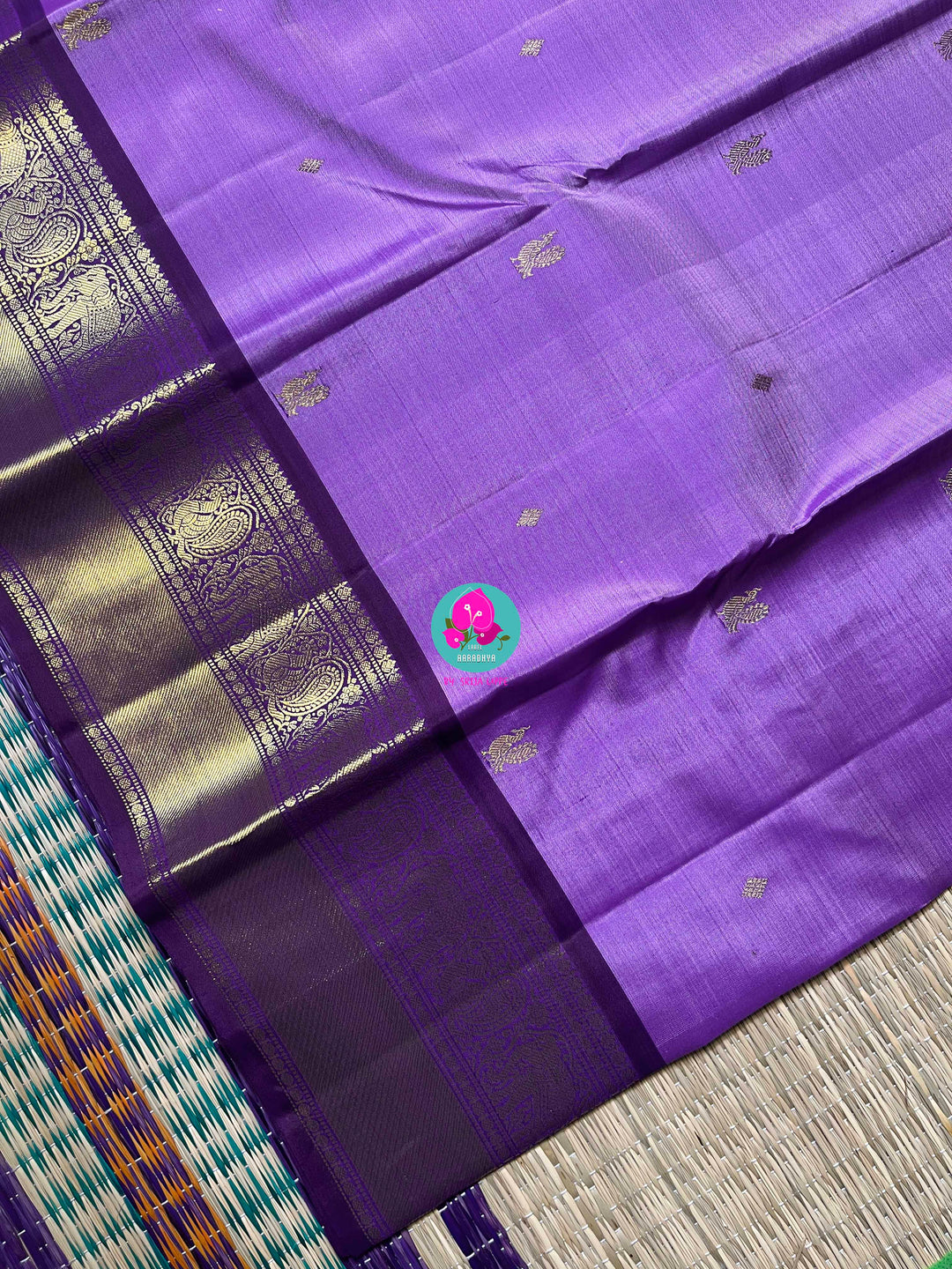 Elegance Kanchipattu Woven in Lavender & Royal Purple