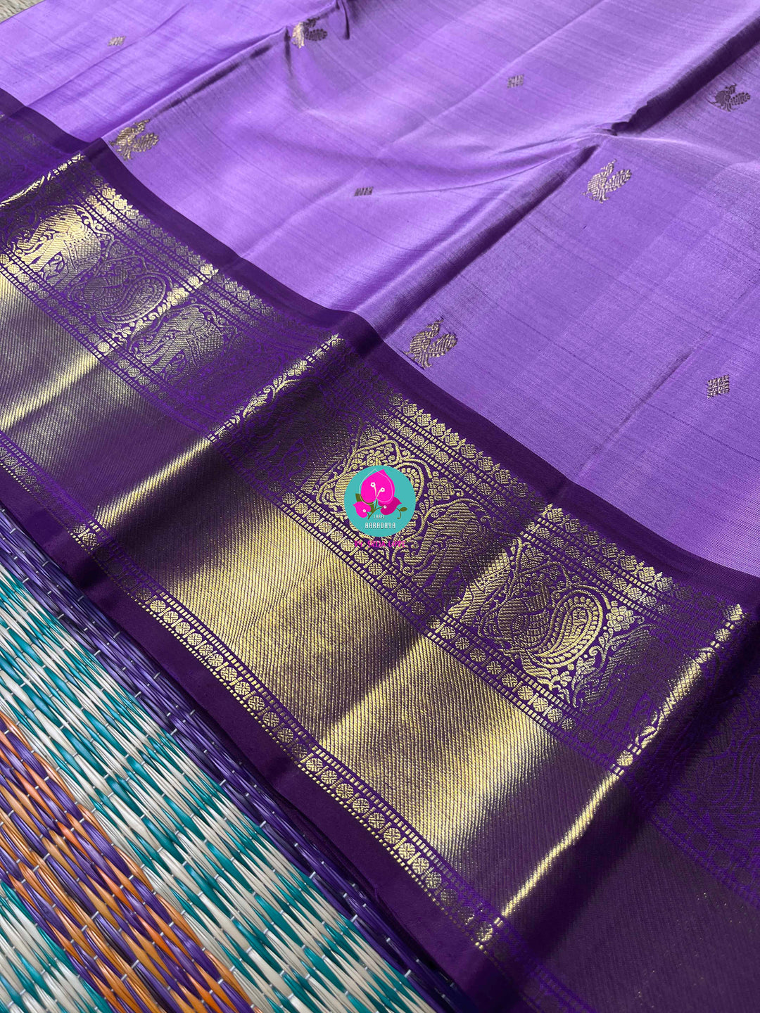 Elegance Kanchipattu Woven in Lavender & Royal Purple