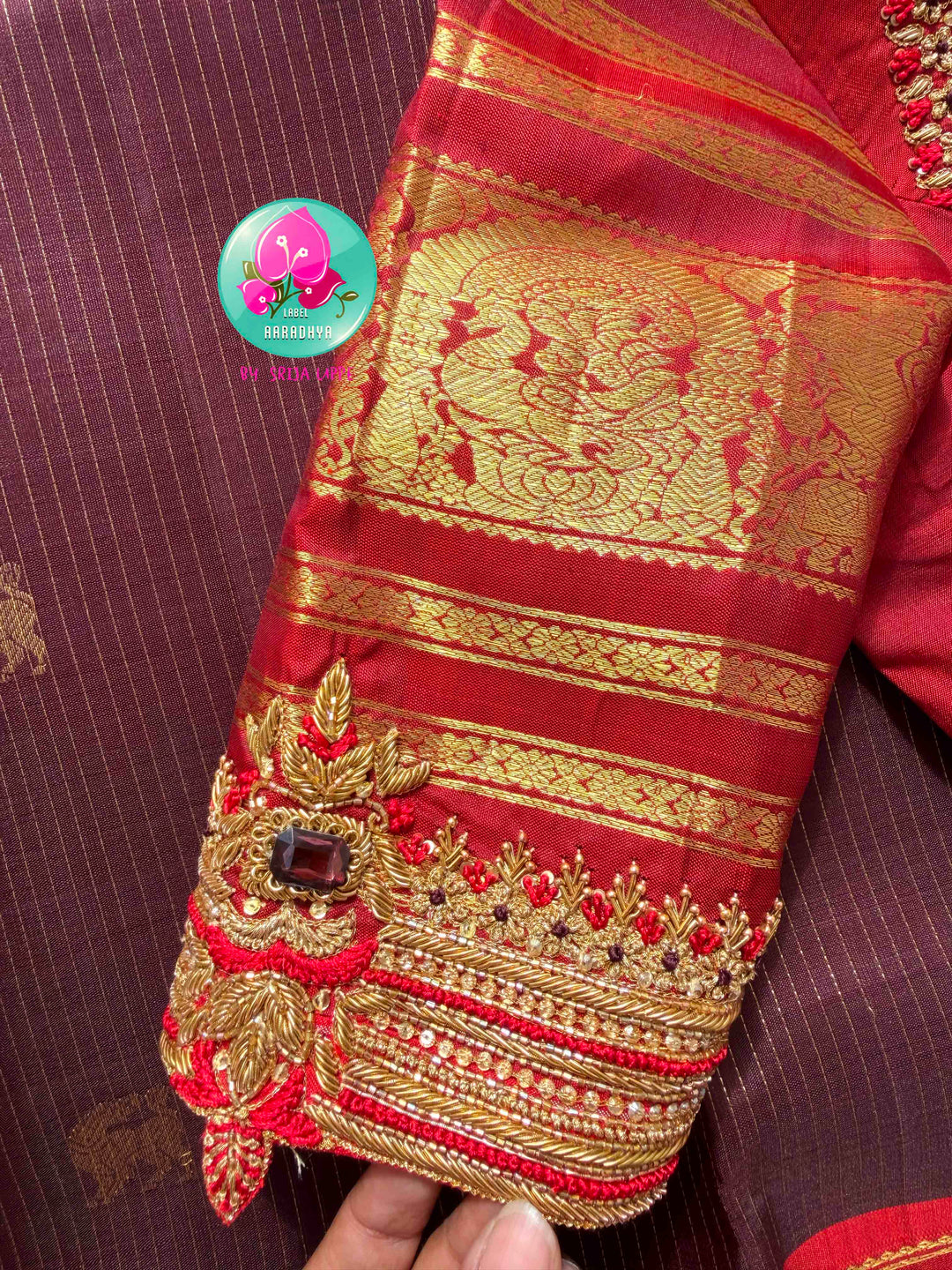 Crimson Hibiscus on Earth: The Vintage Brown Vaira Oosi Kanchipattu