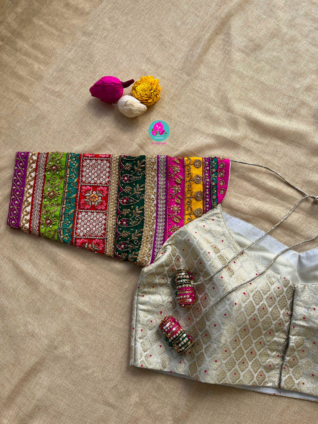 Multicolor Raglan Banarasi Pure Silk Blouse