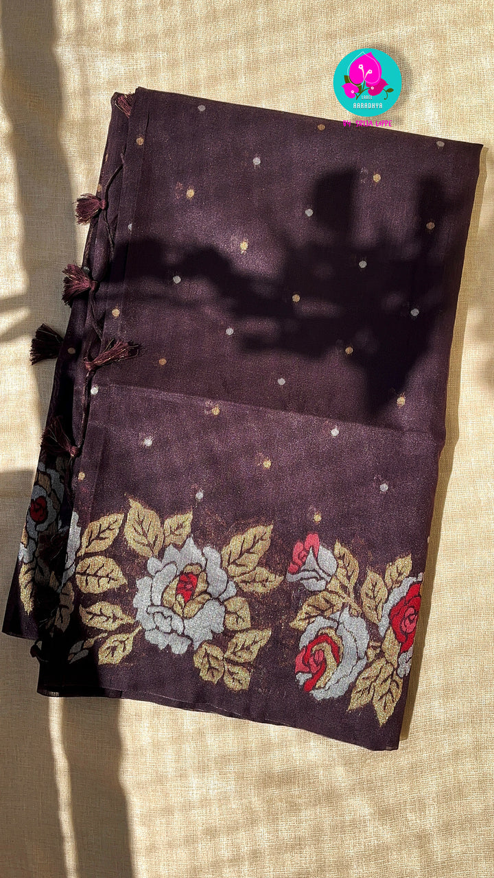 Semi khadi silk saree with Jhamdhani style weaving