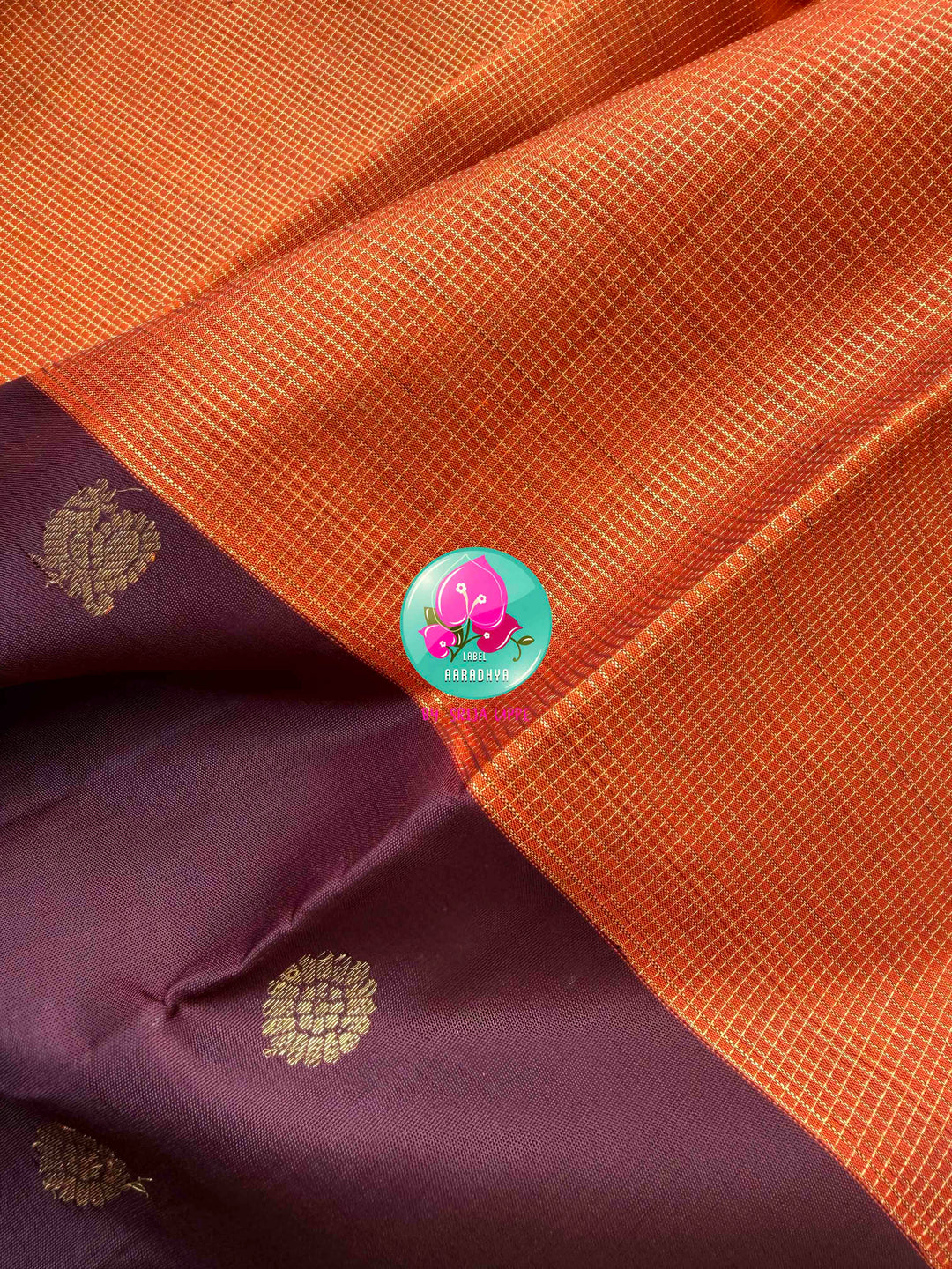 Earth & Ember: The Trending Rust Orange & Dark Brown Handloom Kanchipattu