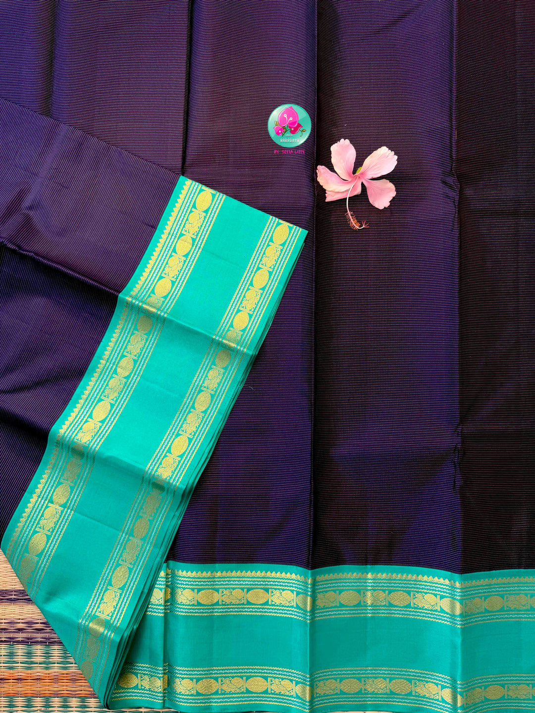Midnight Ocean: The 2G Dark Blue Vaira Oosi Kanchipattu & Sea Green Symphony