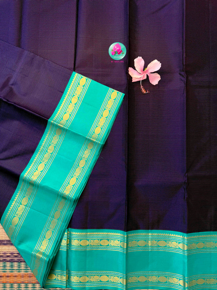 Midnight Ocean: The 2G Dark Blue Vaira Oosi Kanchipattu & Sea Green Symphony