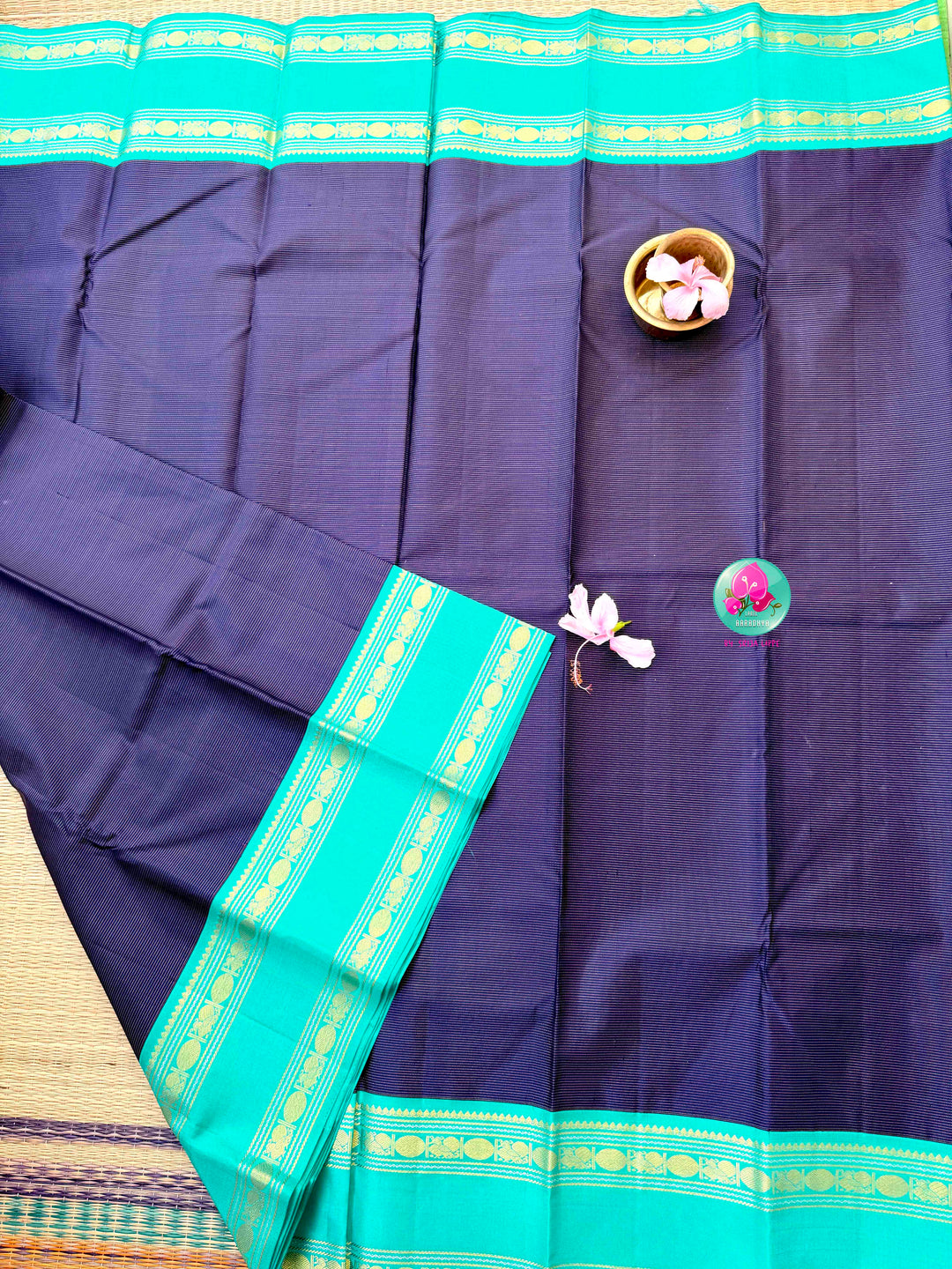 Midnight Ocean: The 2G Dark Blue Vaira Oosi Kanchipattu & Sea Green Symphony